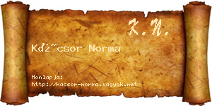 Kácsor Norma névjegykártya